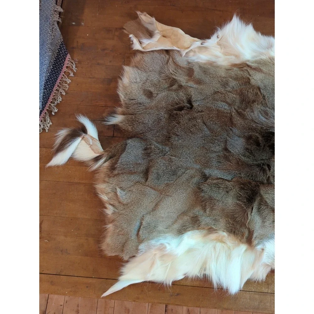Deerskin Hair On Hide‎ Full Deer Hide Soft Rug Pelt Fur Large Cabin Decor Craft